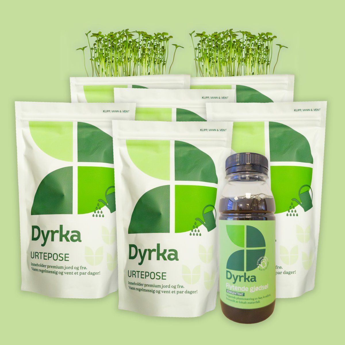 6 urteposer + 200ml flytende gjødsel